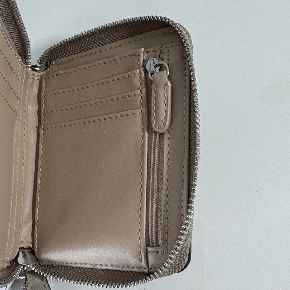 NWT DKNY Beige Zip-Around Wallet